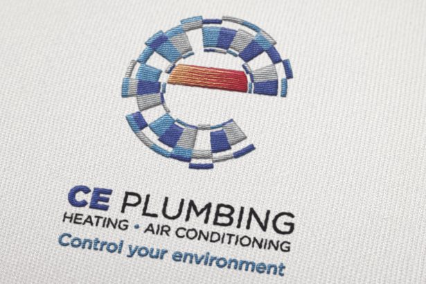 CE plumbing embroidery logo